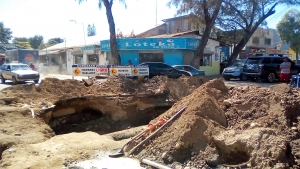 CORAASAN trabaja 24 horas para resolver aver&iacute;a suroeste de Santiago
